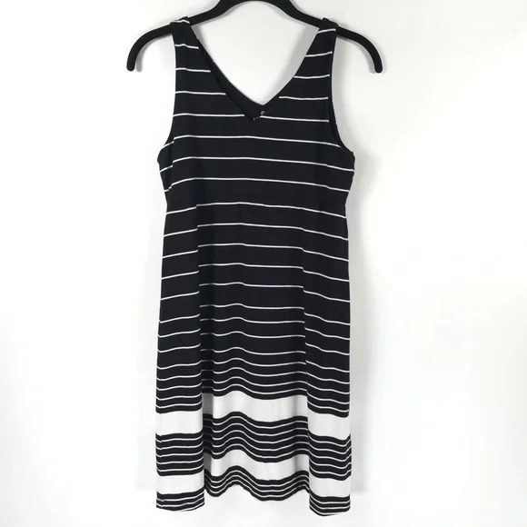 ATHLETA Santorini Striped VNeck Sleeveless Tank Mini Dress Modal/Spandex Size SP - Picture 2 of 9